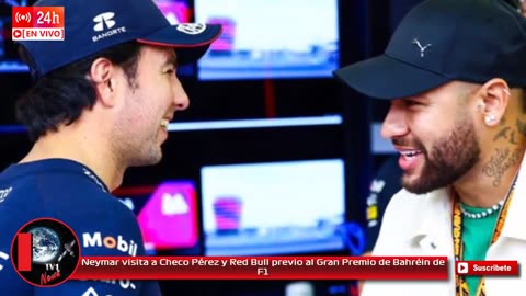 ¿Le trajo suerte? Neymar visita a Checo Pérez y Red Bull previo al Gran Premio de Bahréin de F1