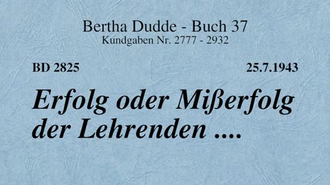 BD 2825 - ERFOLG ODER MISSERFOLG DER LEHRENDEN ....