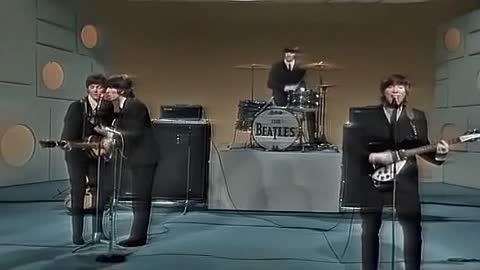 The Beatles - Help! (live ed sullivan) [colorized]