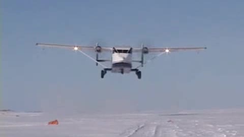 Shorts Skyvan (SC-7) takeoff from ice strip
