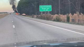 Devastating pick-up truck fire on Hwy 264 in NC