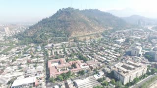 Aerial view at Movistar building in Santiago, Chile