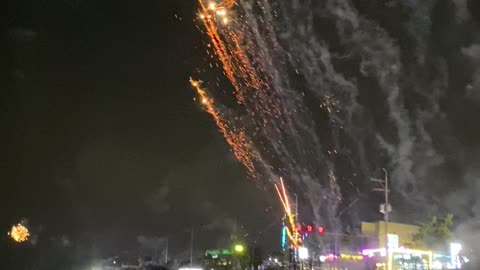 Fireworks in the mudflats of Korea