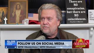 Steve Bannon arrives at the War Room following sentencing