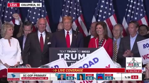 Donald Trump speaks at the South Carolina GOP Primary Victory Party