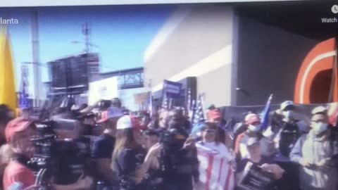 Walkaway rally at CNN's headquarters.