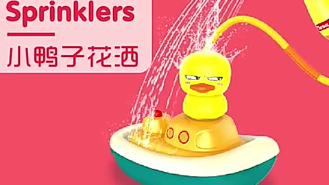 Baby Bath Toys Electric Rotation Duck Water Spray Fountain Boat