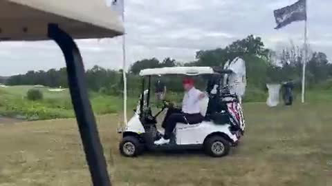 Trump SLAMS Biden While Playing Golf