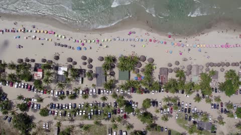 a beautiful beach seen from the drone