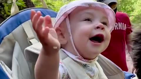 Little Girl's Reaction on her First Waterfall