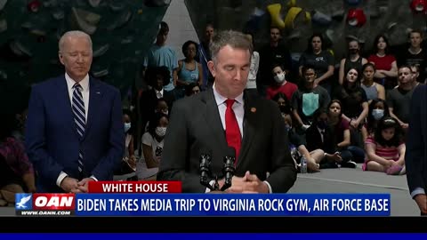 Joe Biden takes media trip to Va. rock gym, air force base