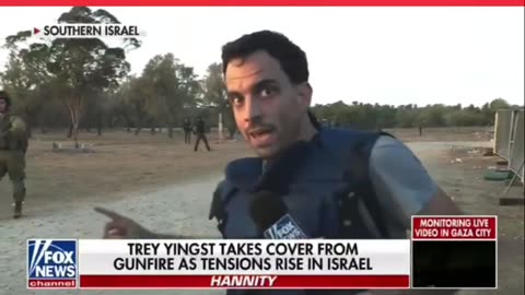 FOX News reporter Trey Yingst Comes Under Fire During Live Broadcast in Israel Near Gaza