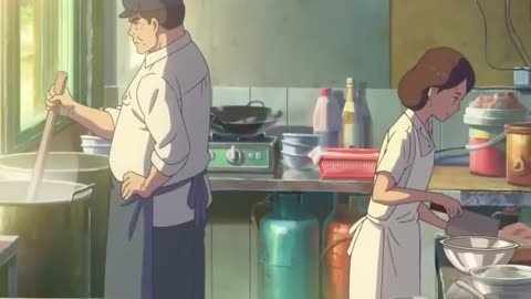 Aesthetic anime cooking ramen