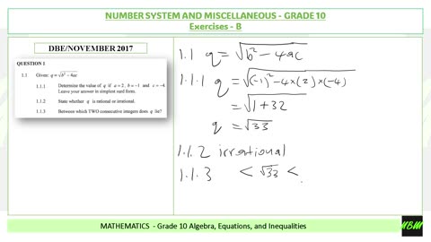 The number system - Algebra