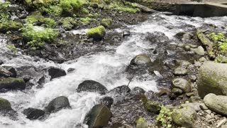 Dry Creek Flowing Past the Falls – Columbia River Gorge – Oregon – 4K