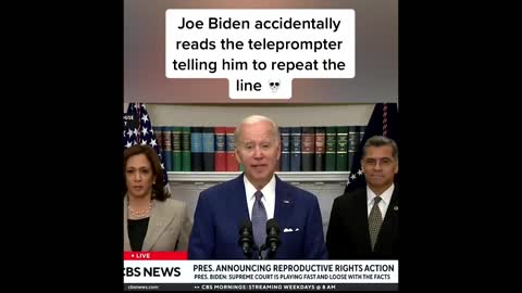 Joe Biden reads "End of quote, repeat the line" off the teleprompter, How proud are we!?