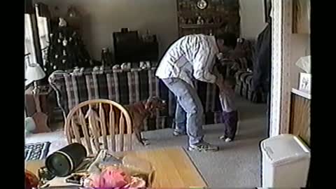 Dog Steals Girls Pants While Dad Swings Her