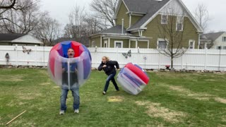 Couple Engage in Bouncy Duel during Quarantine