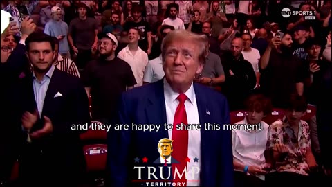 Donald Trump walks into UFC 302 in New Jersey