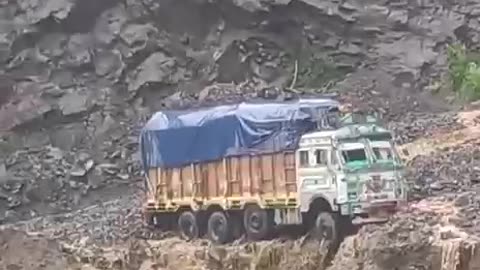 Truck fall accident