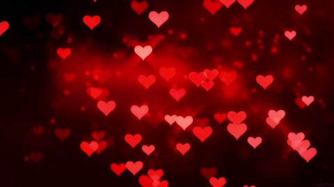 388. Cute Little Hearts 💞Romantic Video Flying Night Neon Heart