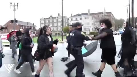 HAHA BOOM! Pittsburg BLM Protestor Gets Laid Out by Cop (thats not a lady lol)