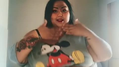 chubby woman falls dancing