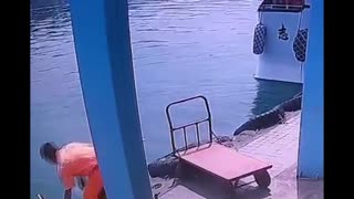 OAP On Scooter Accidentally Plunges Into Sea