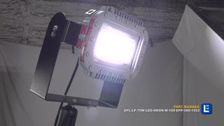 70W Explosion Proof LED Light Fixture - 6000 Lumens - C1D1&2 - Gooseneck Mount - Wiring Hub