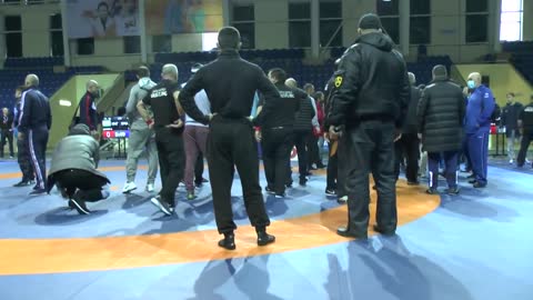 Fight of wrestlers at the Russian freestyle wrestling championship in Smolensk