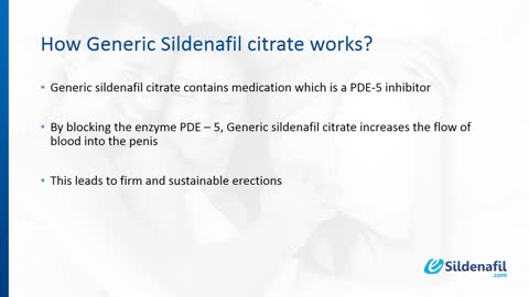 Generic Sildenafil Citrate Helps Treat Male Sexual Weakness