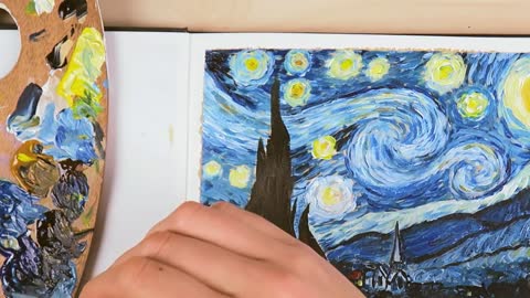 Pintura em tela. Noite estrelada noite estrelada