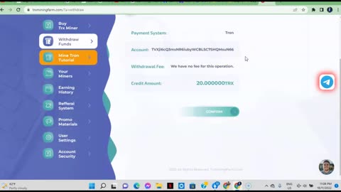 Withdrawal from the TRX Mining Farm