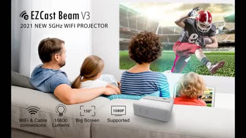 Review: Sponsored Ad - EZCast V3 Portable 5G WiFi Projector Full HD 1080P 150'' Display Suppo...