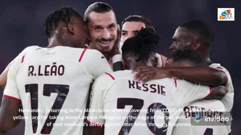 Ibrahimovic hits landmark to inspire Milan to win at Roma