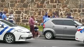 Police arresting one suspect involved in taxi rank shooting