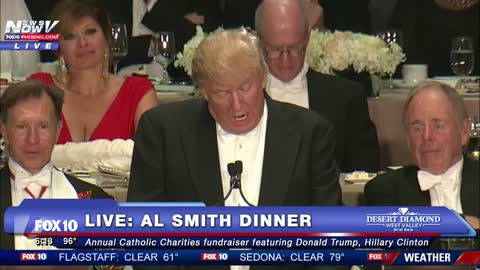 Donald Trump Roasts Hillary Clinton At 2016 Al Smith Dinner flashback