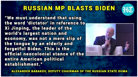 'If Biden Doesn't Understand...': Angry Russian Lawmaker Slams US President's 'Dictator Xi' Comment