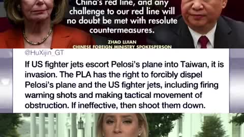 China Threatens to Shoot down Nancy Pelosi’s Plane if She Visits Taiwan.