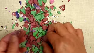 ASMR Dyed Green & Purple Unicorn and hearts with plaster plates