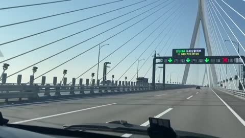 Beautiful scenery while crossing the bridge