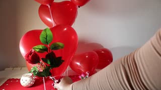 Balloon Stand Valentines Day Flower Heart Bouquet