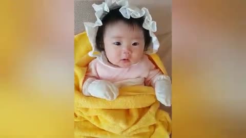 Funny cute baby trying to make you smile