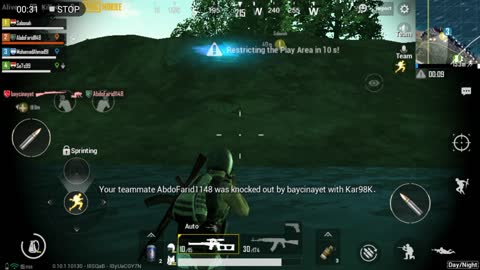 Pubg Mobile Game Swimming In Night Mode to Cross the Sea In Open Fire Area