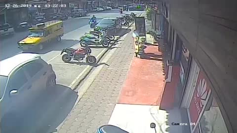 Street Eruption Injures Motorcyclist