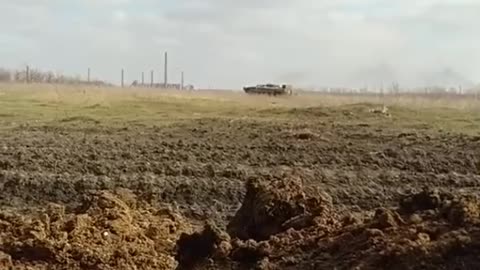mobile phone captured the moment a Ukrainian infantry fighting vehicle exploded