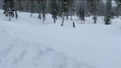 Snowboarding action