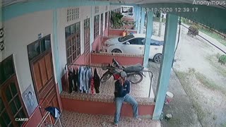Suspicious Man Caught Shoving Clothes Down His Trousers