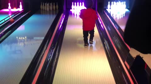 Clever Baby Finds The Best Way To Get A Bowling Strike