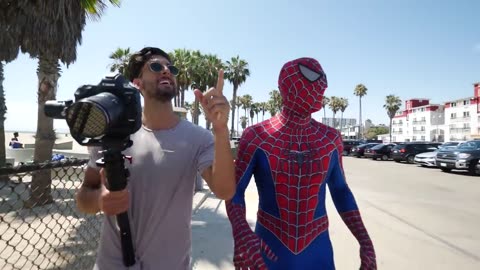Spider-Man In Real Life Public Stunt